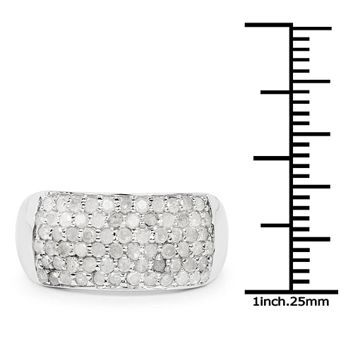 1.21 Carat Genuine White Diamond .925 Sterling Silver Ring by Bids.com