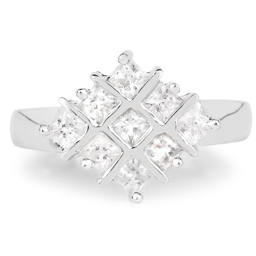 1.08 Carat Genuine White Sapphire .925 Sterling Silver Ring by Bids.com