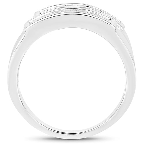 0.70 Carat Genuine White Sapphire .925 Sterling Silver Ring by Bids.com