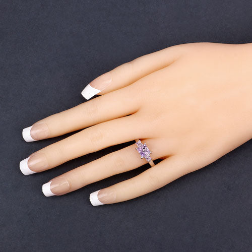 0.96 Carat Genuine Pink Sapphire .925 Sterling Silver Ring by Bids.com