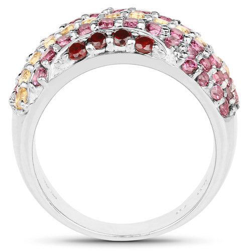 2.35 Carat Genuine Multi Stone .925 Sterling Silver Ring by Bids.com