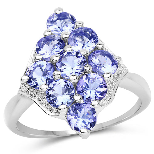 2.07 Carat Genuine Tanzanite .925 Sterling Silver Ring by Bids.com