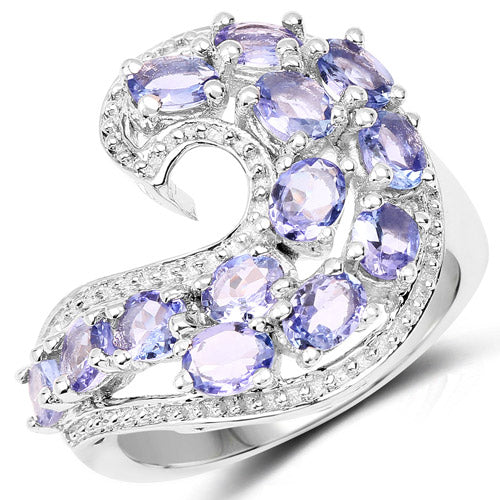 2.21 Carat Genuine Tanzanite .925 Sterling Silver Ring by Bids.com