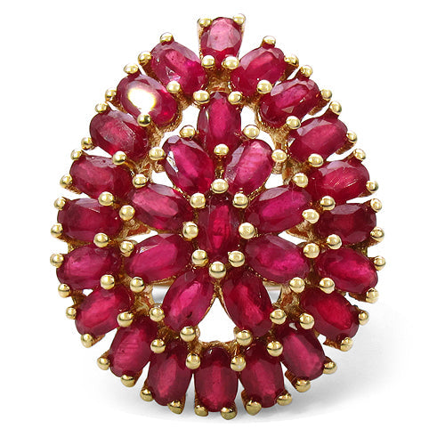 14K Yellow Gold Plated 9.30 Carat Genuine Ruby .925 Sterling Silver Ring by Bids.com