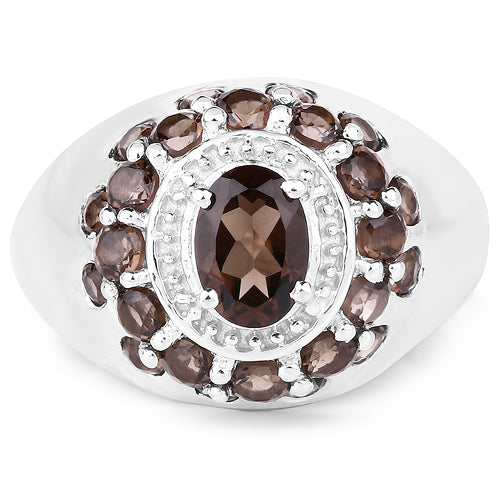 1.90 Carat Genuine Smoky Quartz .925 Sterling Silver Ring by Bids.com