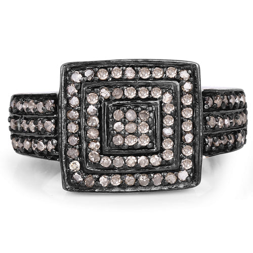 0.42 Carat Genuine Champagne Diamond .925 Sterling Silver Ring by Bids.com