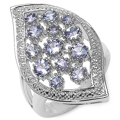 1.47 Carat Genuine Tanzanite .925 Sterling Silver Ring by Bids.com