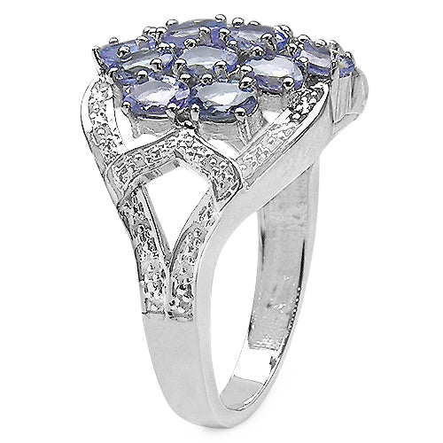 2.38 Carat Genuine Tanzanite .925 Sterling Silver Ring by Bids.com