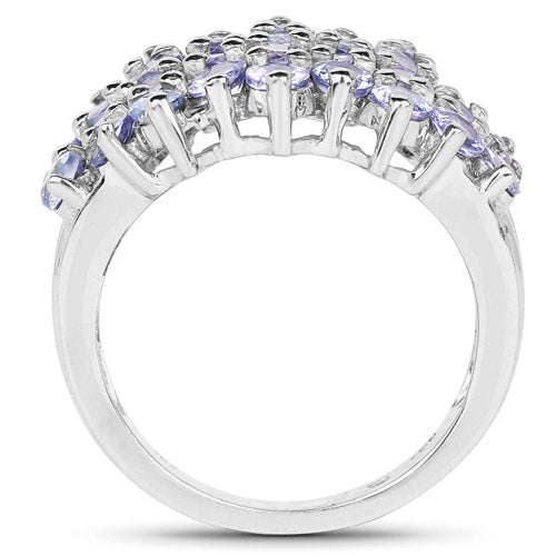 2.80 Carat Genuine Tanzanite .925 Sterling Silver Ring DestGlow