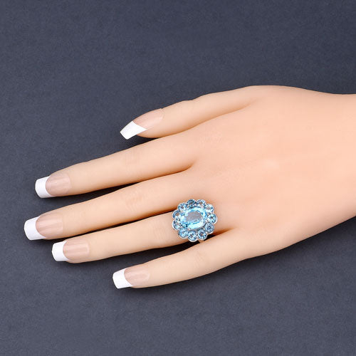 8.77 Carat Genuine Swiss Blue Topaz .925 Sterling Silver Ring by Bids.com
