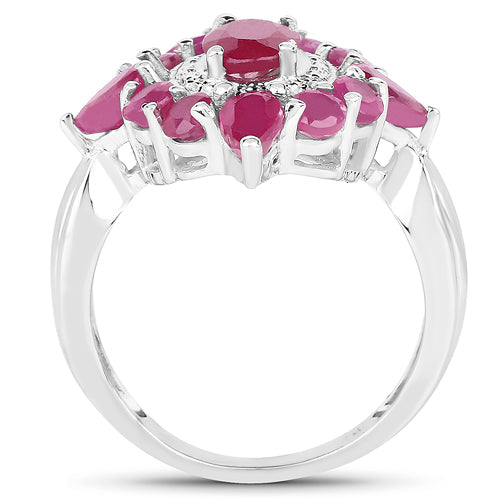 3.04 Carat Glass Filled Ruby .925 Sterling Silver Ring by Bids.com