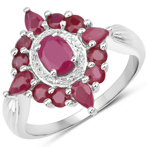 2.89 Carat Genuine Ruby .925 Sterling Silver Ring by Bids.com