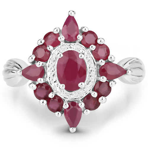 2.89 Carat Genuine Ruby .925 Sterling Silver Ring by Bids.com