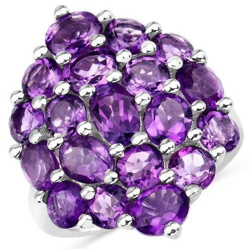 5.44 Carat Genuine Amethyst .925 Sterling Silver Ring by Bids.com