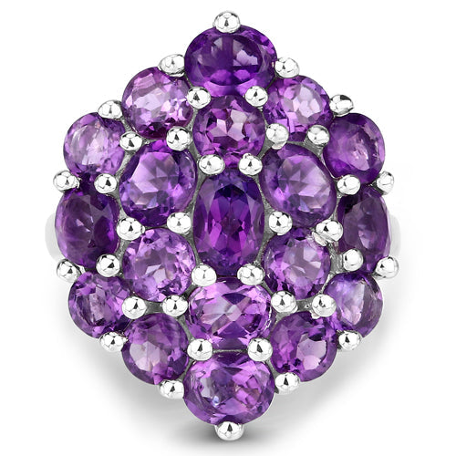 5.44 Carat Genuine Amethyst .925 Sterling Silver Ring by Bids.com