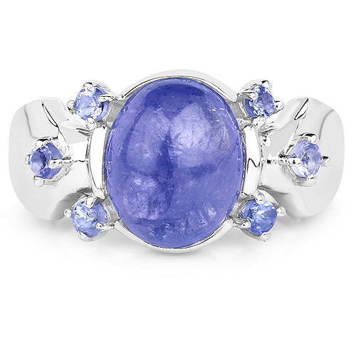 3.76 Carat Genuine Tanzanite .925 Sterling Silver Ring by Bids.com