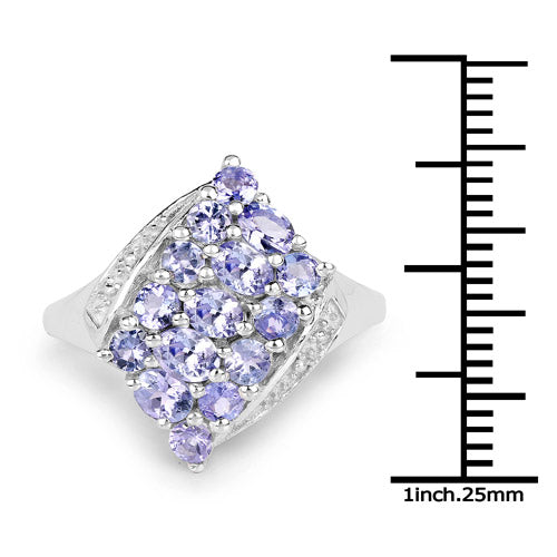 1.85 Carat Genuine Tanzanite .925 Sterling Silver Ring by Bids.com