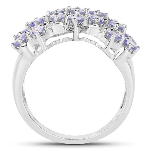1.53 Carat Genuine Tanzanite .925 Sterling Silver Ring DestGlow