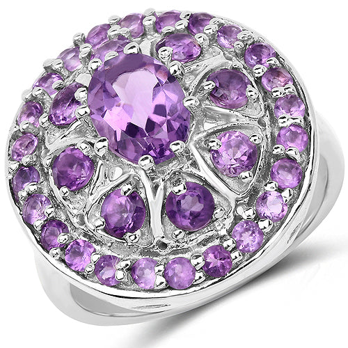 2.67 Carat Genuine Amethyst .925 Sterling Silver Ring by Bids.com