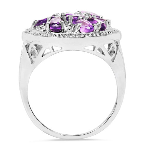2.76 Carat Genuine Amethyst .925 Sterling Silver Ring by Bids.com