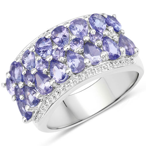 2.59 Carat Genuine Tanzanite .925 Sterling Silver Ring by Bids.com