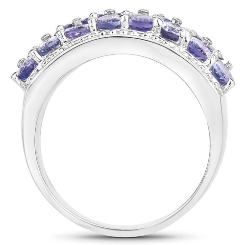 2.59 Carat Genuine Tanzanite .925 Sterling Silver Ring by Bids.com