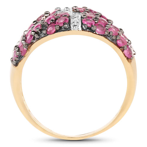 14K Yellow Gold Plated 1.70 Carat Genuine Ruby .925 Sterling Silver Ring by Bids.com