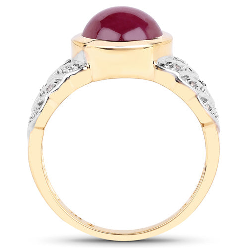 5.11 Carat Glass Filled Ruby and White Topaz .925 Sterling Silver Ring by Bids.com
