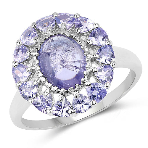 3.85 Carat Genuine Tanzanite .925 Sterling Silver Ring by Bids.com