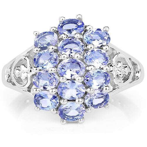 2.21 Carat Genuine Tanzanite .925 Sterling Silver Ring by Bids.com