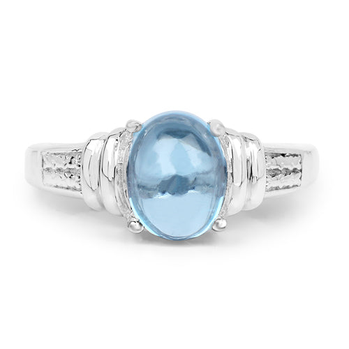 2.10 Carat Genuine Swiss Blue Topaz .925 Sterling Silver Ring by Bids.com