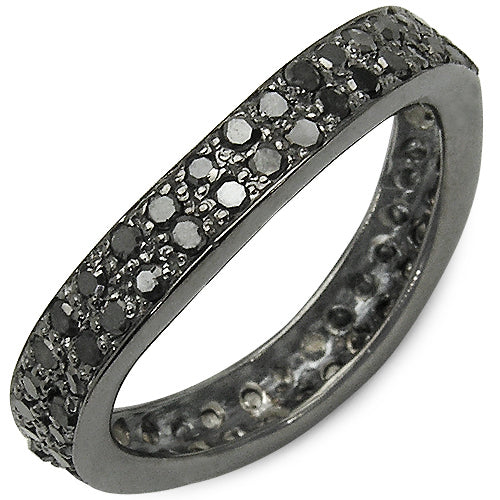1.11 Carat Genuine Black Diamond .925 Sterling Silver Ring by Bids.com