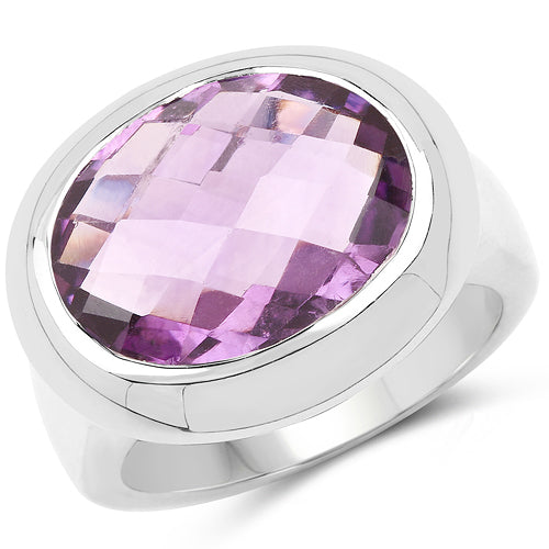 8.25 Carat Genuine Amethyst .925 Sterling Silver Ring by Bids.com