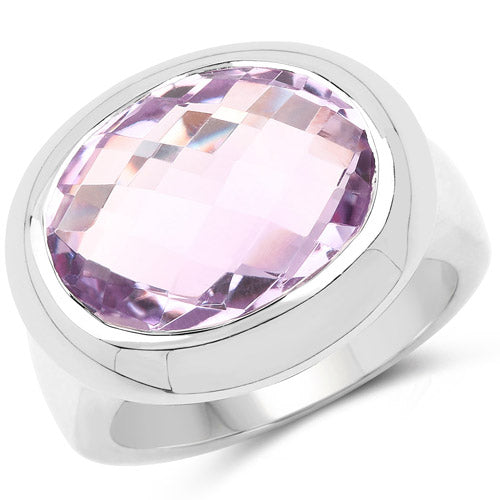 8.00 Carat Genuine Pink Amethyst .925 Sterling Silver Ring by Bids.com
