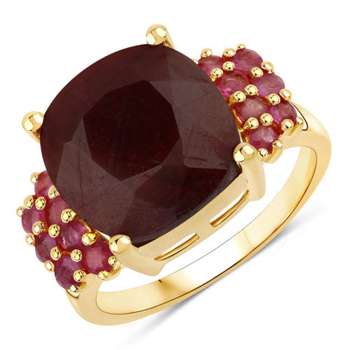 7.88 Carat Dyed Ruby and Ruby .925 Sterling Silver Ring DestGlow