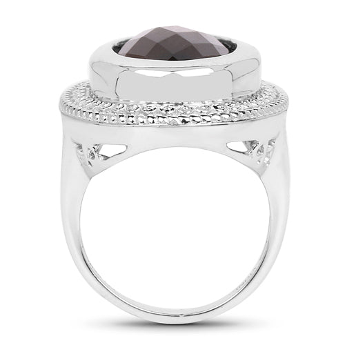 7.90 Carat Genuine Smoky Quartz .925 Sterling Silver Ring by Bids.com