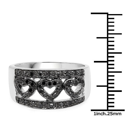 0.32 Carat Genuine Black Diamond .925 Sterling Silver Ring by Bids.com
