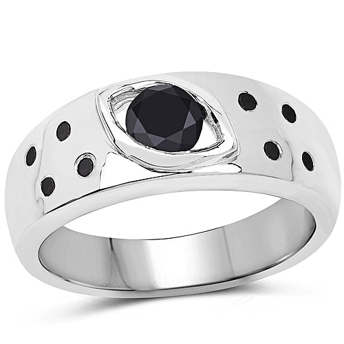 0.59 Carat Genuine Black Diamond .925 Sterling Silver Ring by Bids.com