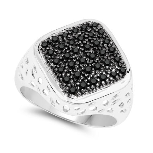 0.54 Carat Genuine Black Diamond .925 Sterling Silver Ring by Bids.com