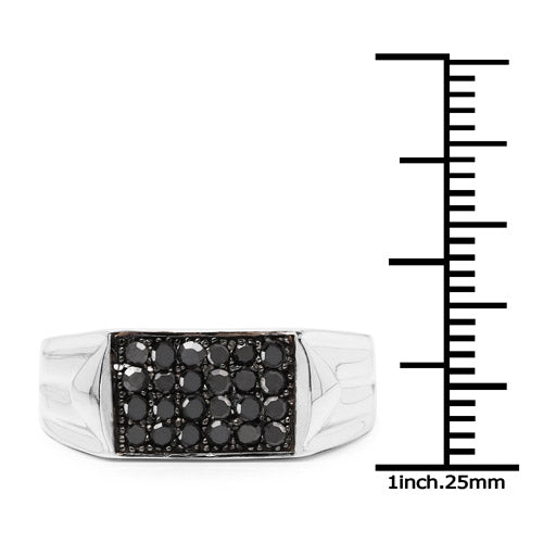 0.42 Carat Genuine Black Diamond .925 Sterling Silver Ring by Bids.com