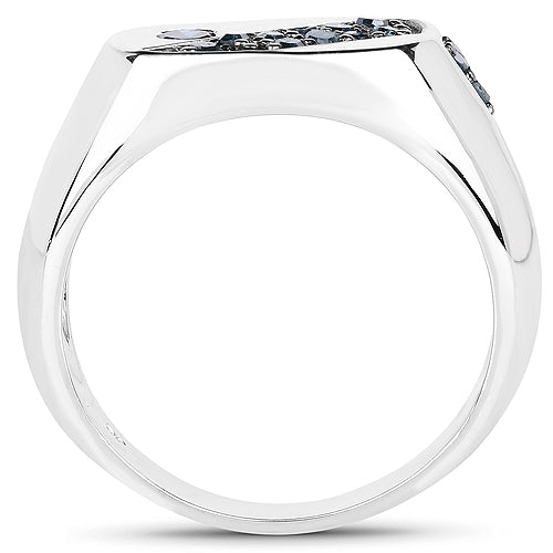 0.31 Carat Genuine Blue Diamond .925 Sterling Silver Ring by Bids.com