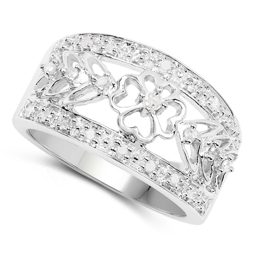 0.31 Carat Genuine White Diamond .925 Sterling Silver Ring by Bids.com