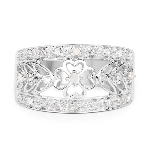 0.31 Carat Genuine White Diamond .925 Sterling Silver Ring by Bids.com