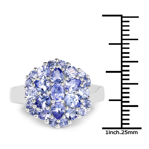 2.03 Carat Genuine Tanzanite .925 Sterling Silver Ring by Bids.com