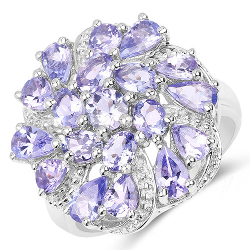 3.35 Carat Genuine Tanzanite .925 Sterling Silver Ring by Bids.com