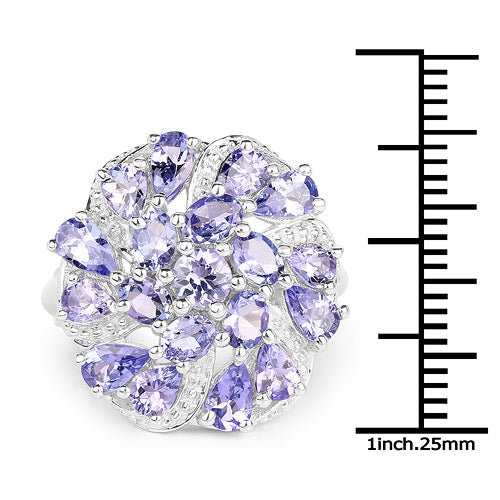 3.35 Carat Genuine Tanzanite .925 Sterling Silver Ring by Bids.com