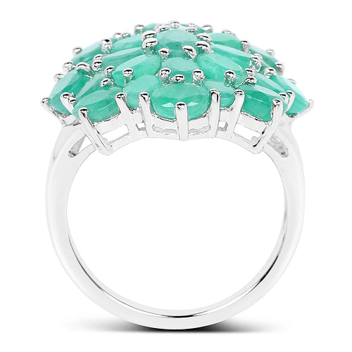 5.88 Carat Genuine Emerald .925 Sterling Silver Ring by Bids.com