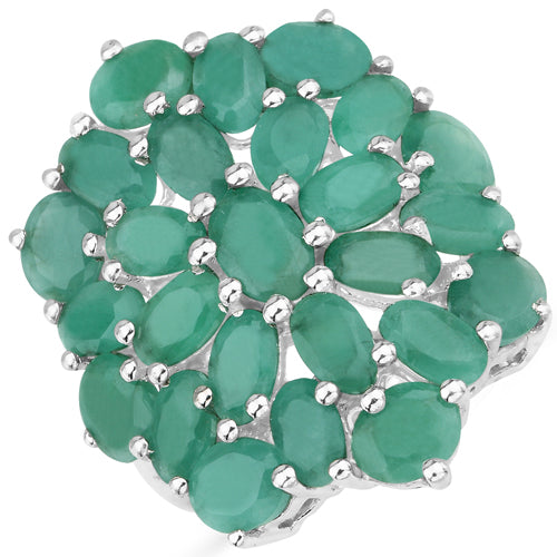 5.88 Carat Genuine Emerald .925 Sterling Silver Ring by Bids.com