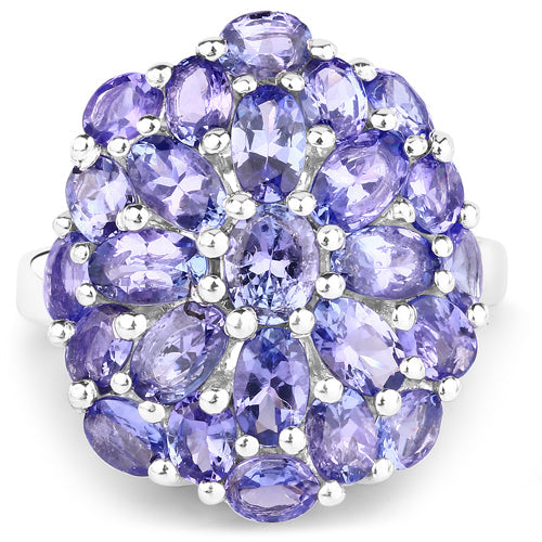 7.08 Carat Genuine Tanzanite .925 Sterling Silver Ring by Bids.com