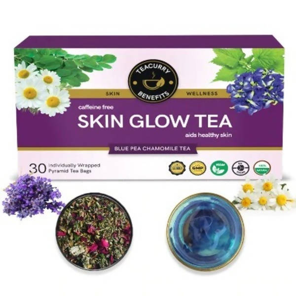 Teacury Skin Glow Tea (1 Month Pack | 30 Tea Bags) - Help In Skin Shine, Moisturized Skin, Acne, Anti-Aging, 100 grams